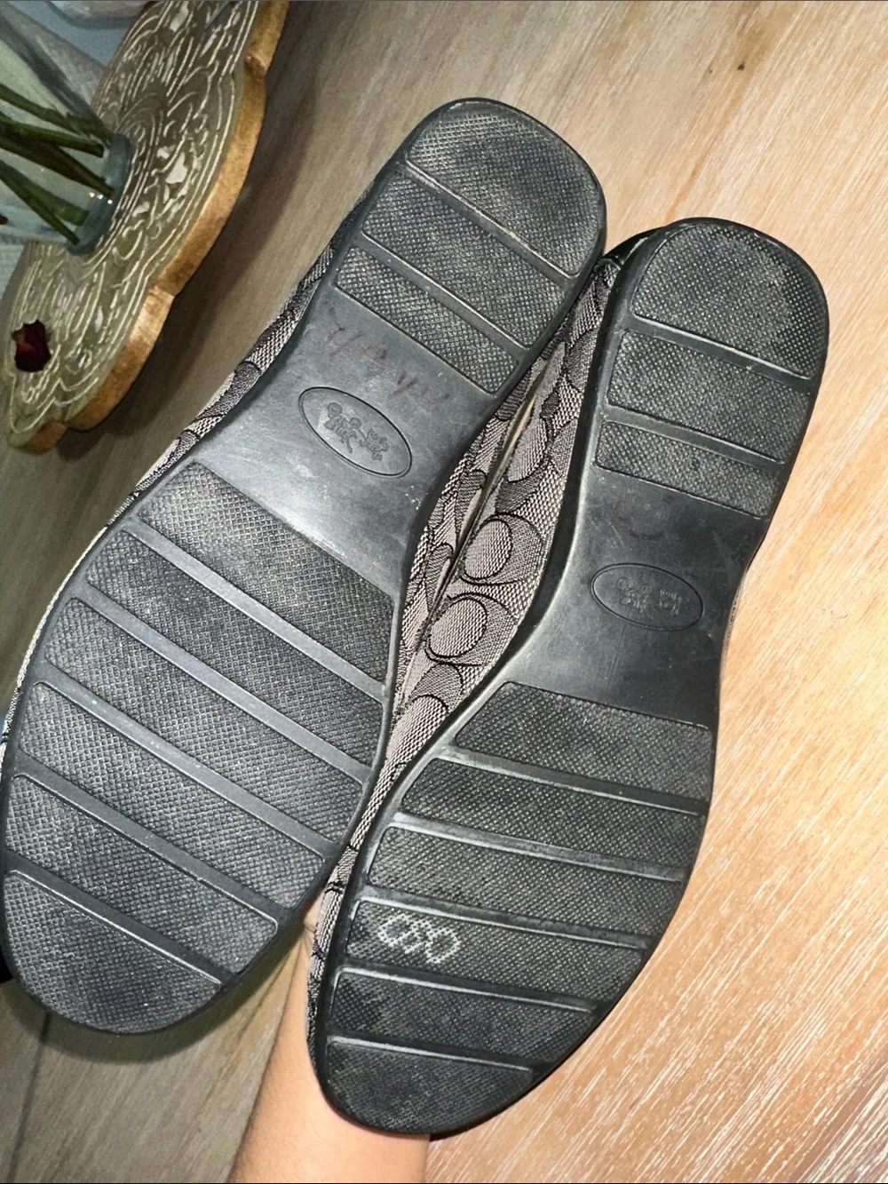 Coach Black Signature Canvas & Patent Loafers